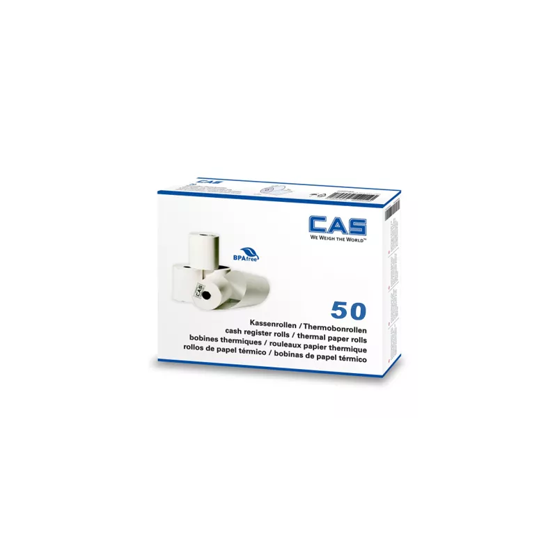 CAS CT100 - Carton de 50 bobines thermique  54x63x12mm | Balance Express