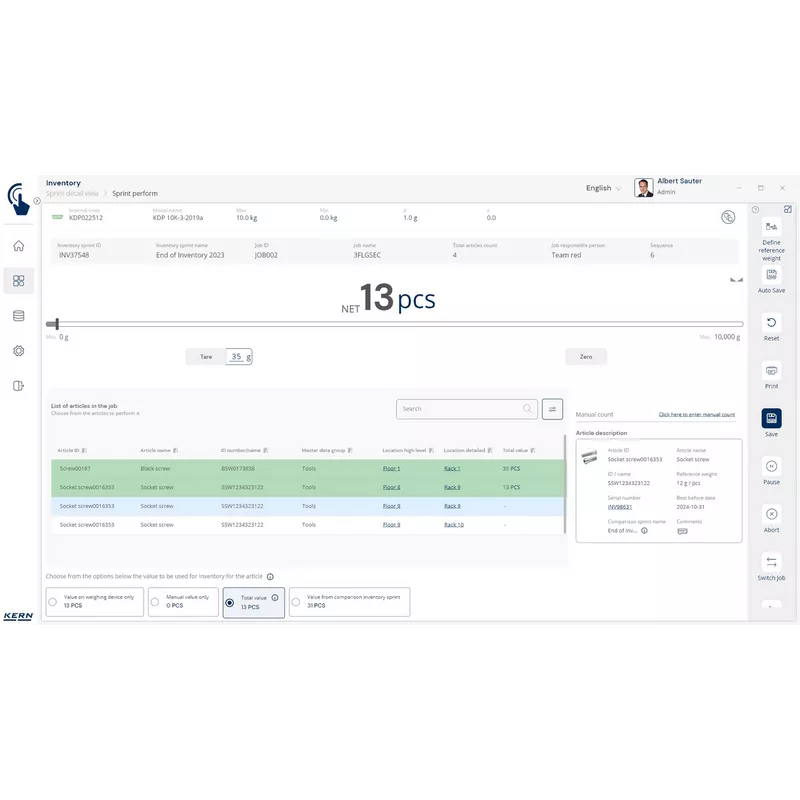 Balance d‘inventaire KERN CKE-Inventory | Balance Express