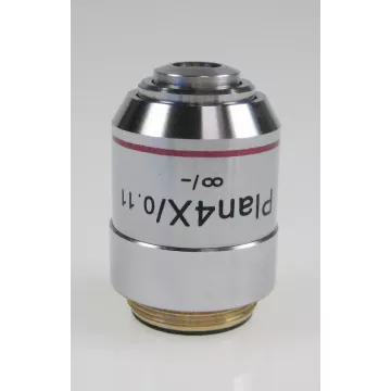Objectif planachromatique corrigé a l‘infini 4x / 0,11, (12,1 mm) - OBB-A1263 | Balance Express