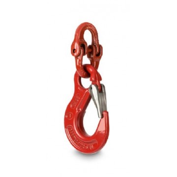 Hook with safety catch, cast steel, galvanised and lacquered, non-revolving (for models with [Max] ≤ 1 t) - YHA-01