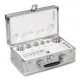OIML E1 (303-0x6) Juego de pesas - forma de botón, acero inoxidable pulido, maletín de aluminio