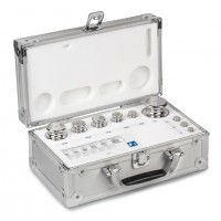OIML E2 (313-0x6) Set of weights - knob shape, polished stainless steel, aluminium case
