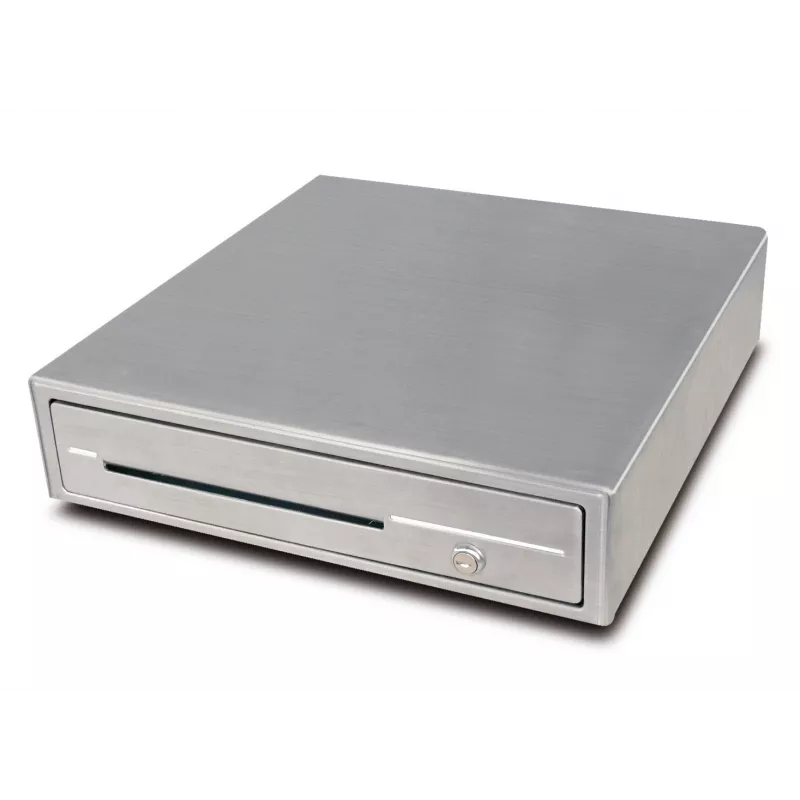 Compact cash drawer in stainless steel 410x420 mm - CDR-R41S | Balance Express