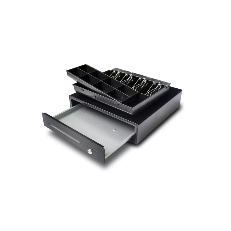 Compact cash drawer in metal 410x420 mm - CDR-R41-12-B | Balance Express