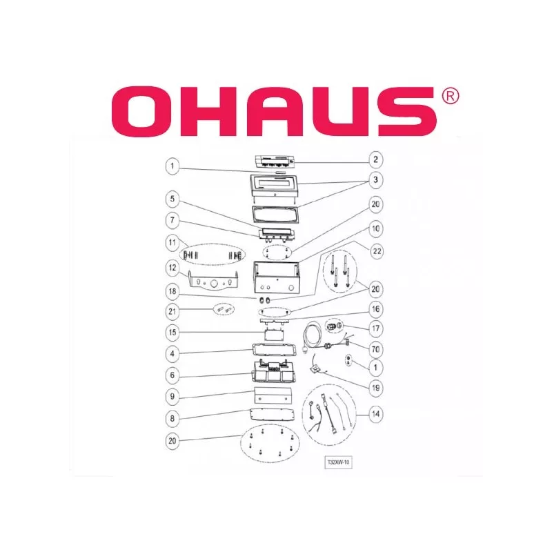 Pièces détachées OHAUS T32XW – Vue éclatée