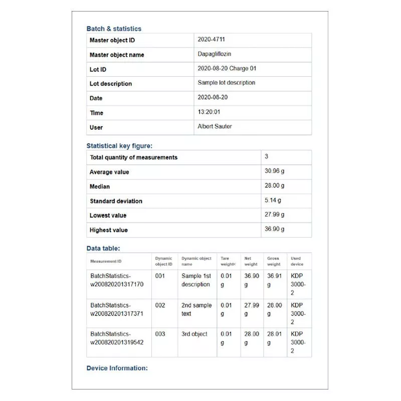 MODULE SET-16 ET Batch and Statistics (optional module to SET-01) | Balance Express